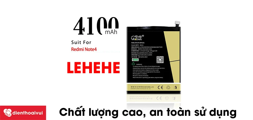 Vì sao nên thay pin Xiaomi Redmi Note 4 chính hãng Lehehe
