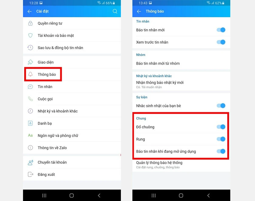 Sửa lỗi không nhận được thông báo tin nhắn trên Zalo