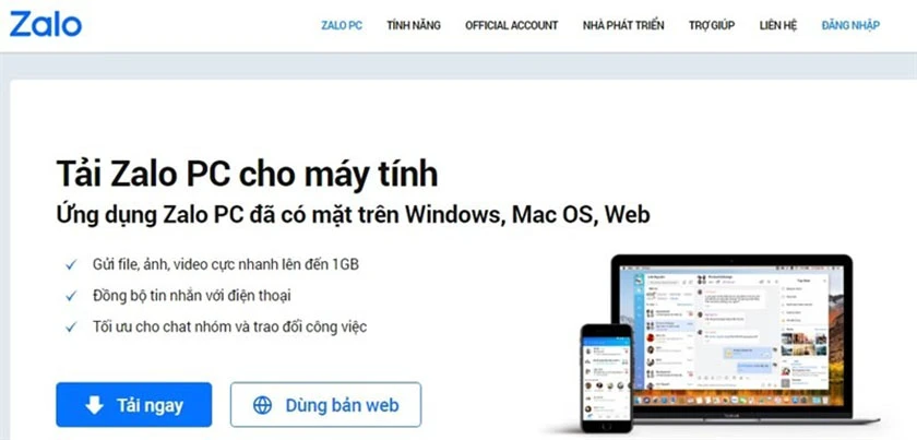 Sử dụng Zalo web – Zalo PC