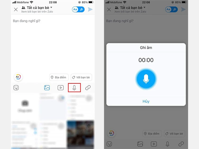 Chia sẻ trạng thái bằng âm thanh