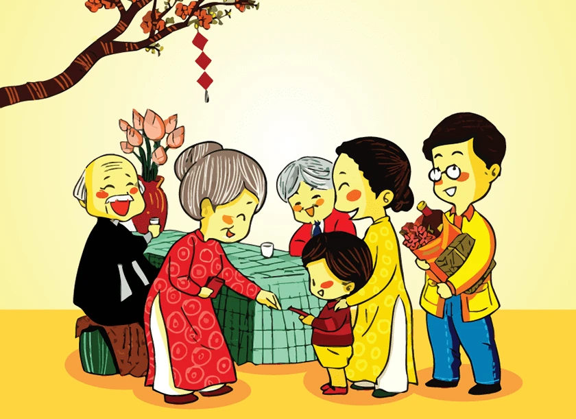 Tết đến với gia đình vui vầy hạnh phúc