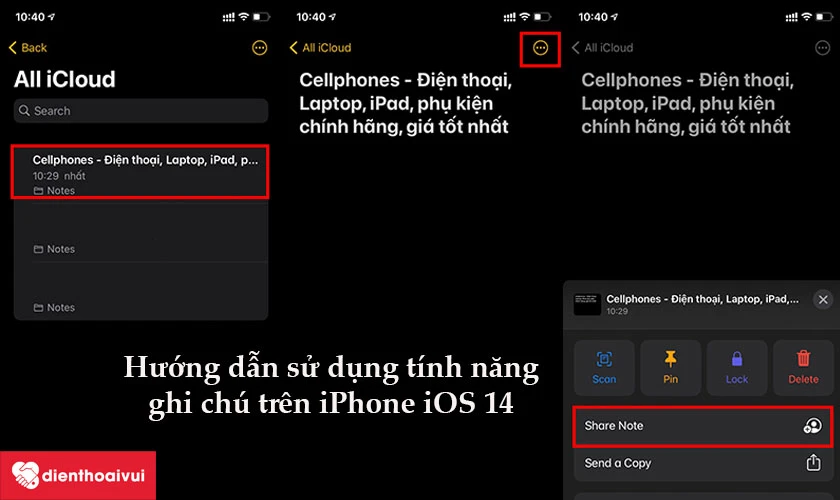 Hướng dẫn sử dụng tính năng ghi chú trên iPhone iOS 14
