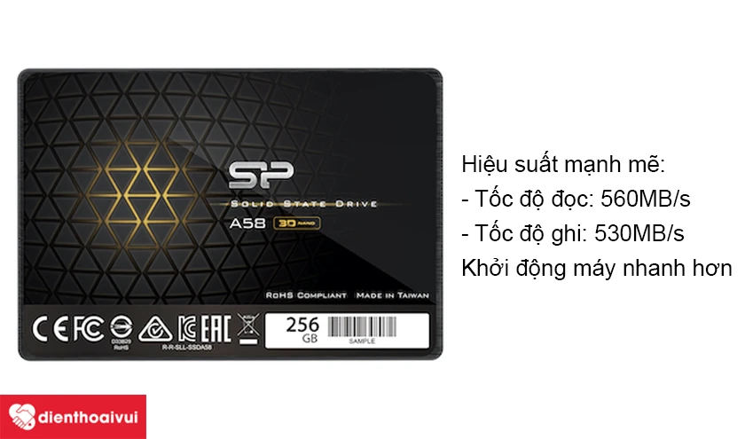 Thay ổ cứng SSD Silicon Power 256GB SATA 3 giá rẻ, chính hãng, uy tín tại TP.HCM và Hà Nội