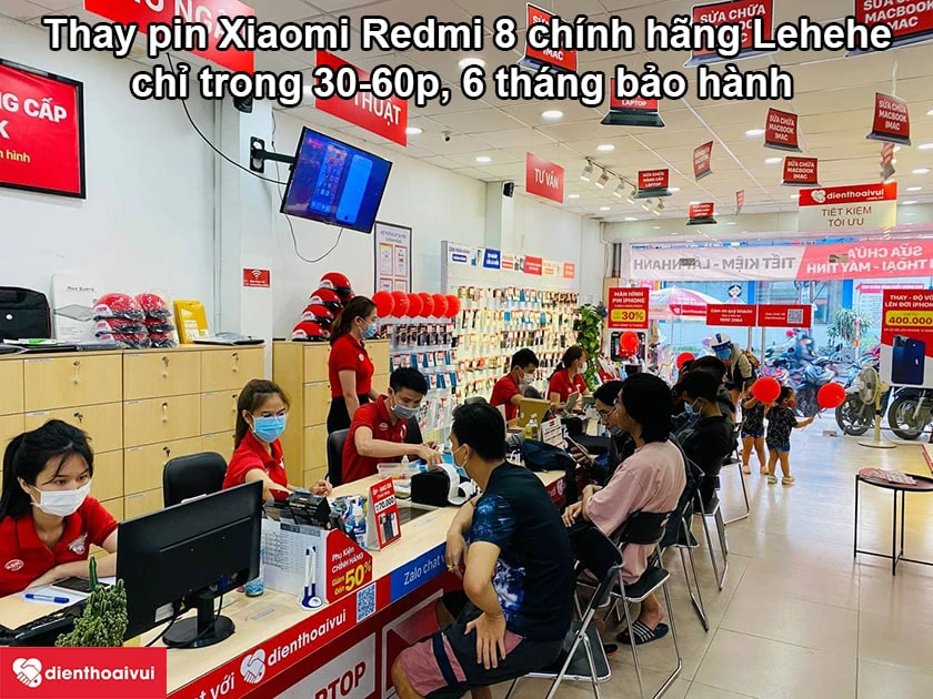 Dịch vụ thay pin Xiaomi Redmi 8 chính hãng Lehehe uy tín tại Điện Thoại Vui