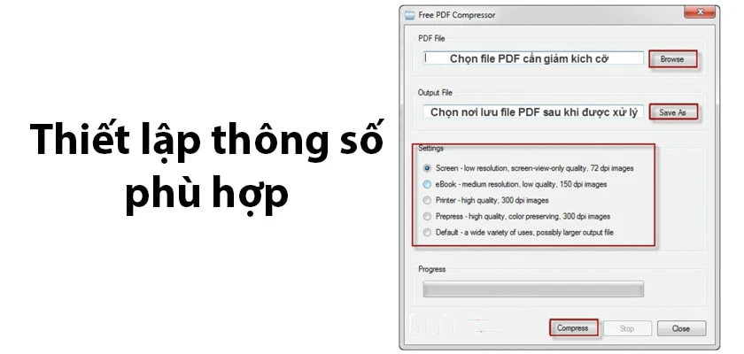 Sử dụng phần mềm PDF Compressor để nén file PDF, giảm dung lượng file PDF