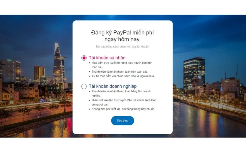 Cách tạo tài khoản Paypal