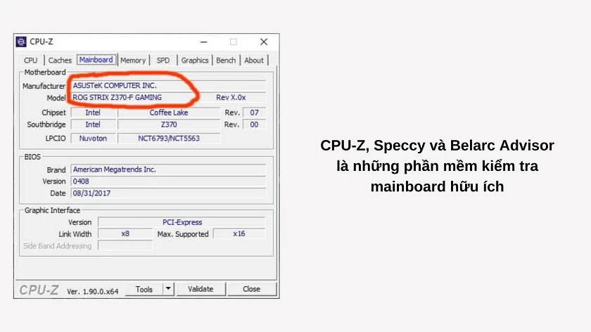 Kiểm tra mainboard máy tính qua CPU-Z