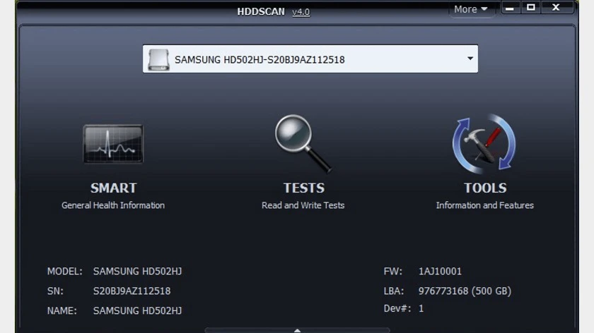 phần mềm kiểm tra ổ cứng laptop HDDScan 
