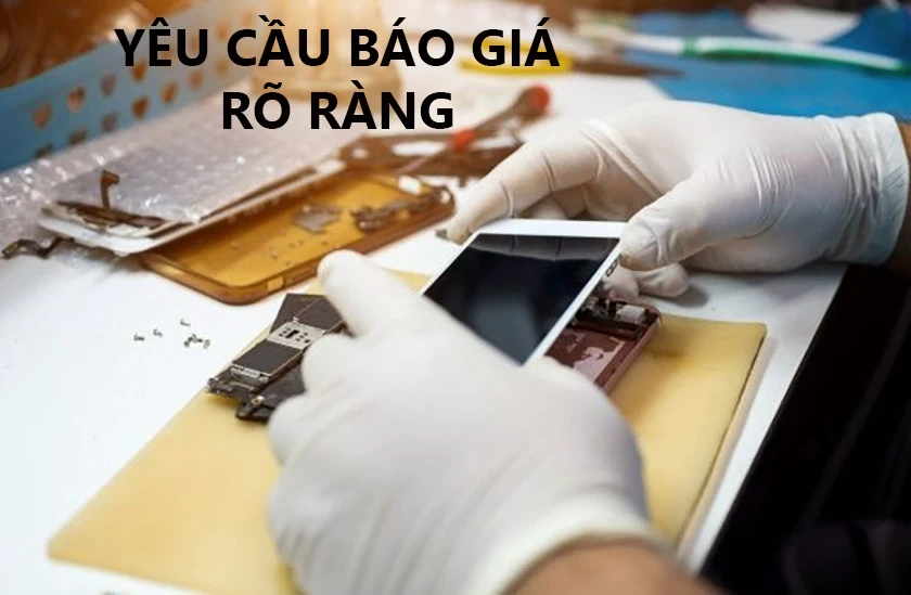 Yêu cầu báo giá trước sửa chữa