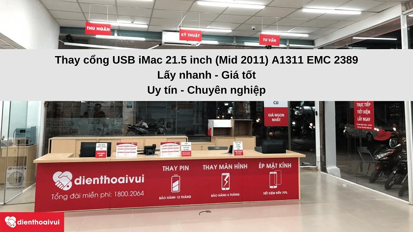 thay cổng USB iMac 21.5 inch MID 2010 A1311 EMC 2389 
