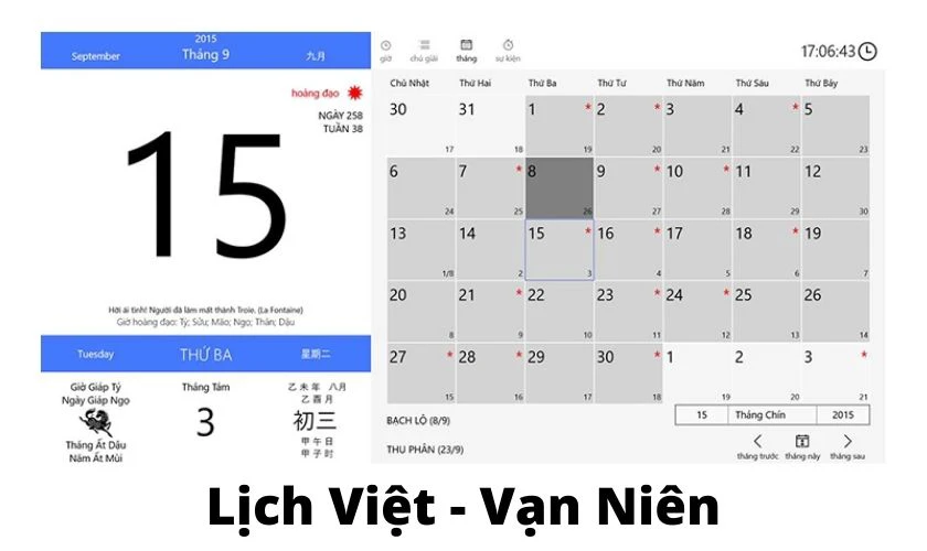 3 ứng dụng lịch Vạn Niên trên máy tính