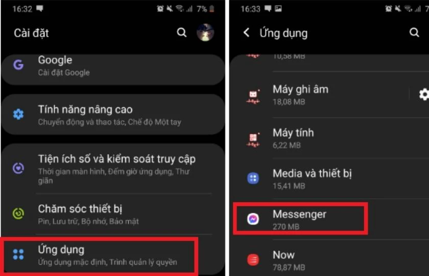 Cách tắt âm thanh messenger Android