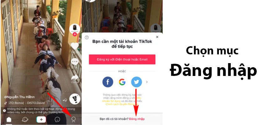 Bước 1: Sau khi đã tải lại thành công Tiktok, tại giao diện chính ứng dụng bạn hãy sẽ ấn chọn vào biểu tượng Tài khoản. - không đăng nhập được tiktok