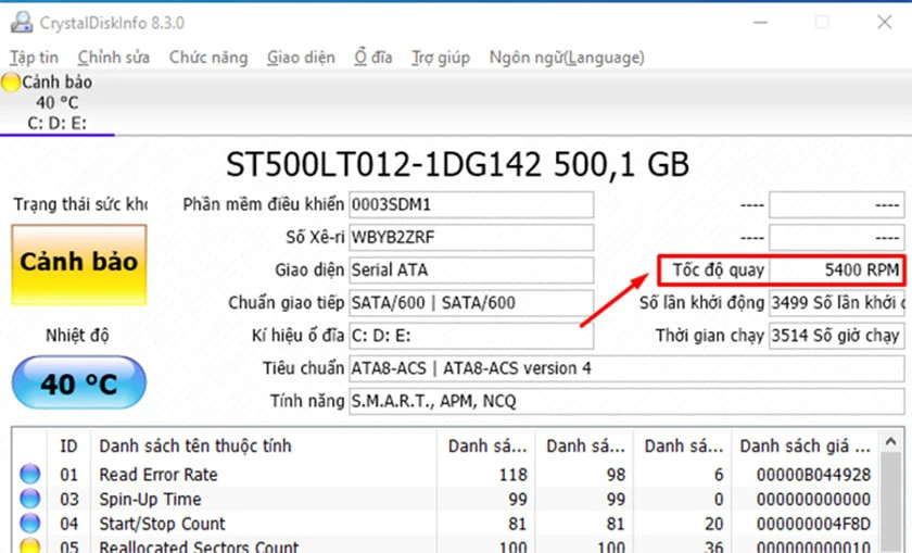Kiểm tra ổ cứng SSD laptop máy tính bằng phần mềm CrystalDiskInfo