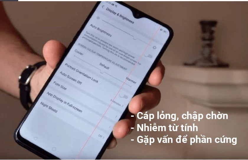 Nguyên nhân khiến màn hình điện thoại Oppo bị sọc ngang dọc, sọc đen