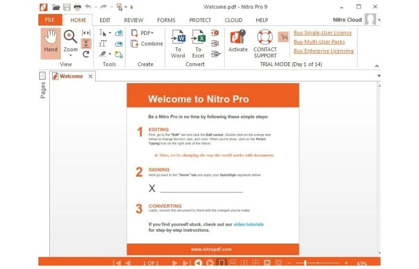 phần mềm đọc pdf Nitro PDF Reader