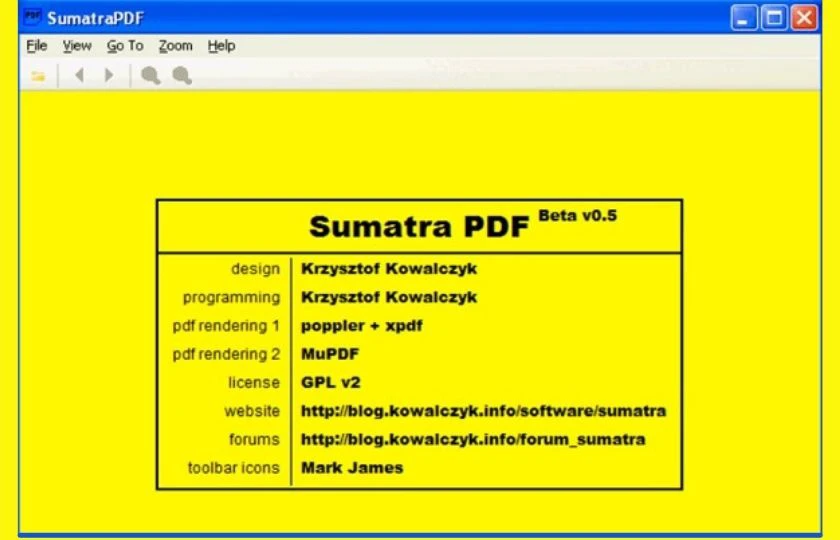 Phần mềm đọc pdf Sumatra PDF