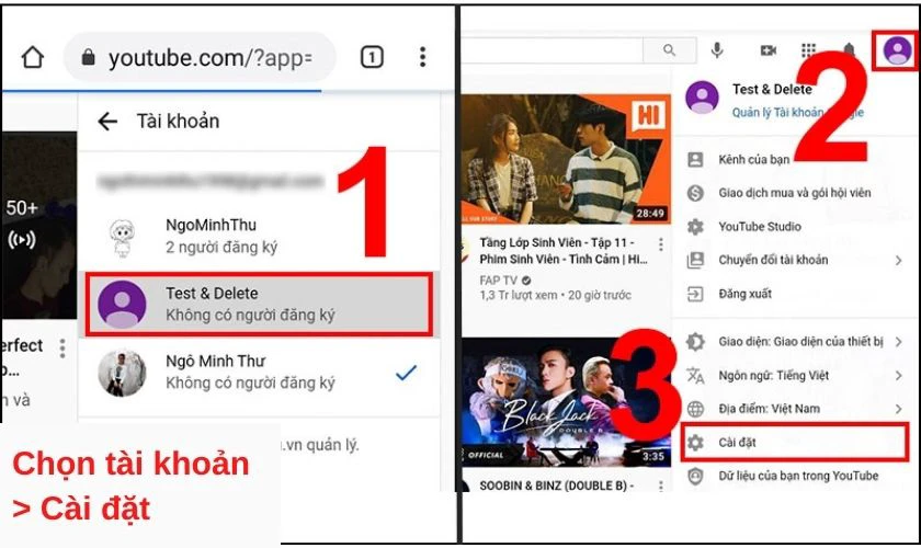 xóa bằng điện thoại