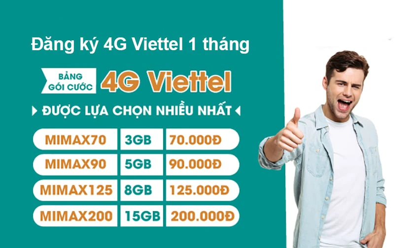 Cách đăng ký 4G Viettel 1 tháng 90k