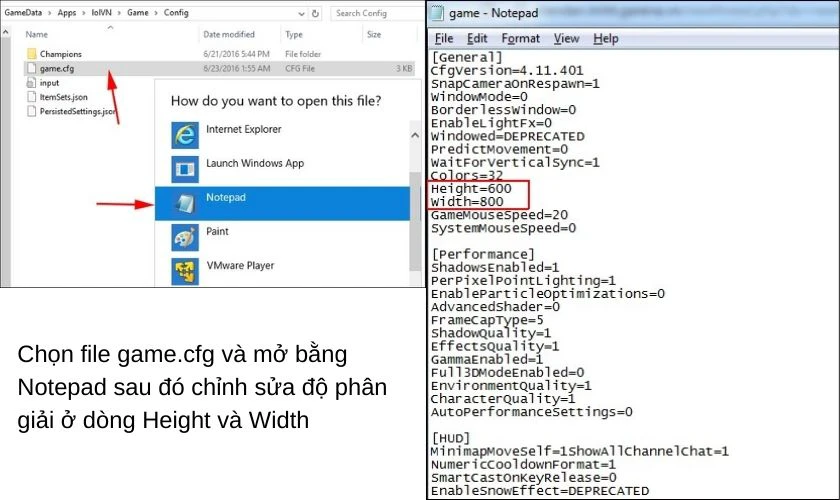 Thay đổi độ rộng hiển thị màn hình game