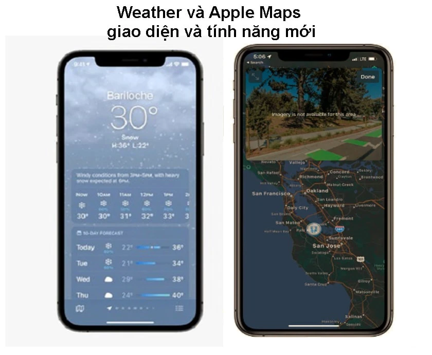 Tính năng Weather và Apple Maps mới trên iOS 15