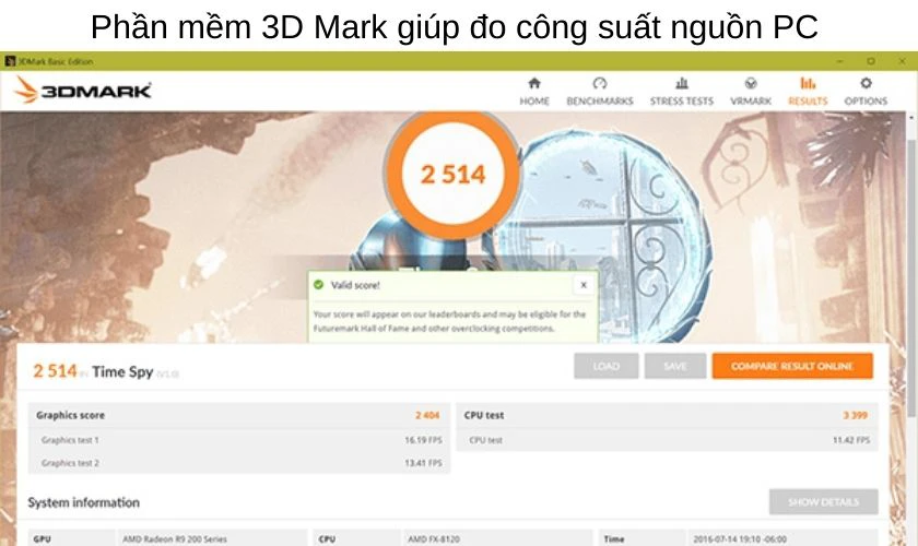 Kiểm tra PSU bằng phần mềm 3D Mark
