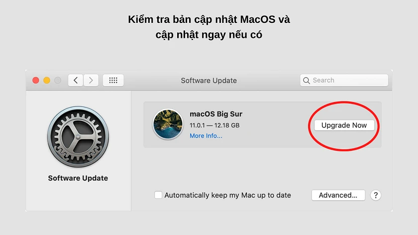 Cập nhật bản MacOS mới nhất  để khắc phục lỗi USB-C Macbook, Cổng USB-C không hoạt động trên MacBook