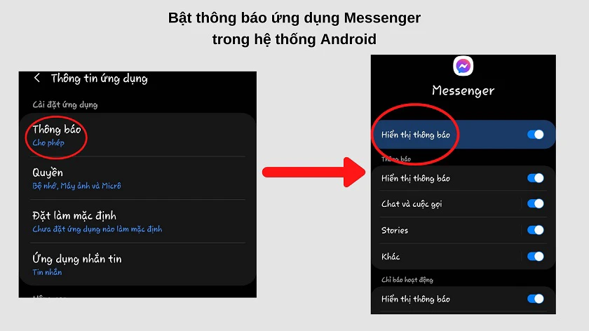Sửa lỗi Messenger không thông báo tin nhắn trên điện thoại Android