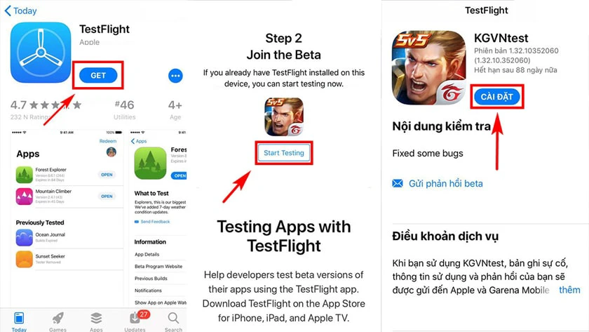 Hướng dẫn tải và cài đặt và cách cập nhật liên quân thử nghiệm free iOS Phone Trung Quốc, Đài Loan
