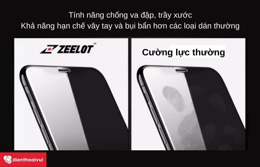 Dán cường lực iPhone 13 Zeelot (chống nhìn trộm)