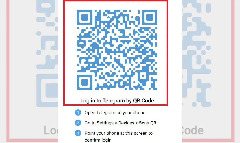 Đăng nhập Telegram trên web bằng mã QR