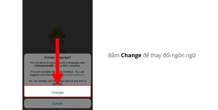 bấm Change
