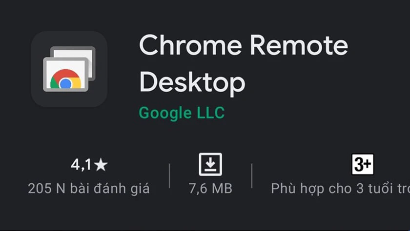 tải về ứng dụng Chrome Remote Desktop dành riêng cho điện thoại