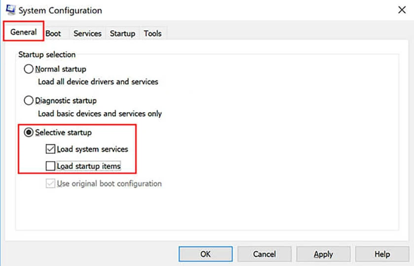 Xóa file bằng cách sử dụng Clean Boot