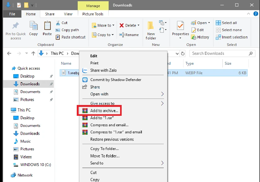 Cách xóa file cứng đầu bằng WinRAR