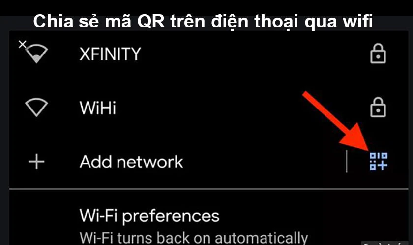 Cách quét mã QR wifi