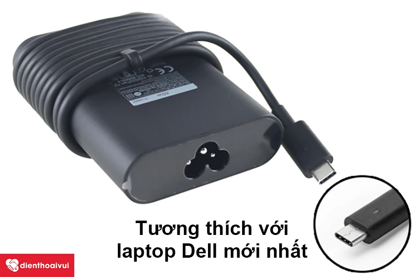 Sạc laptop Dell Type C 30W 19.5V 20V - 1.5A hình oval