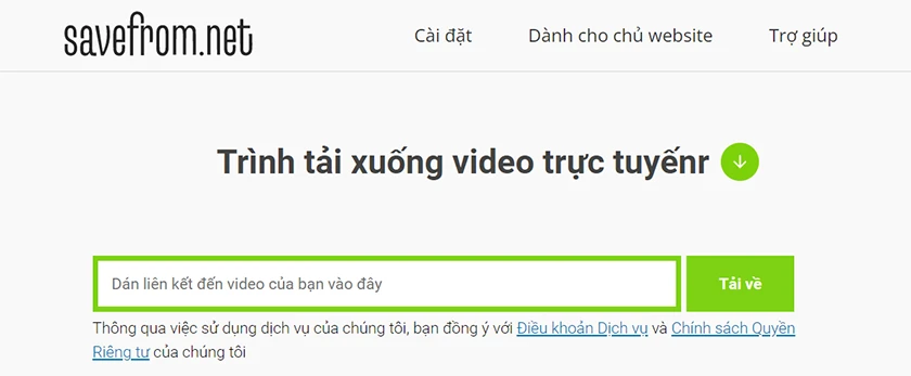 Tải video Twitter bằng Vi Save From