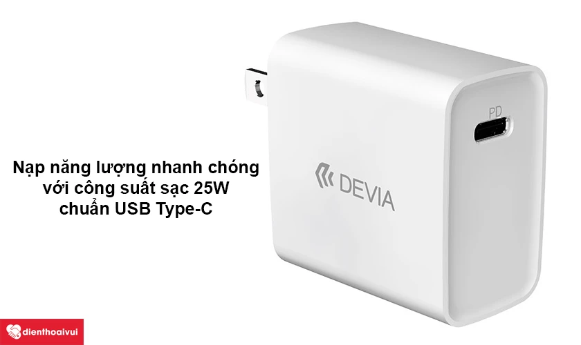 Sạc nhanh Devia 1 cổng USB-C 25W