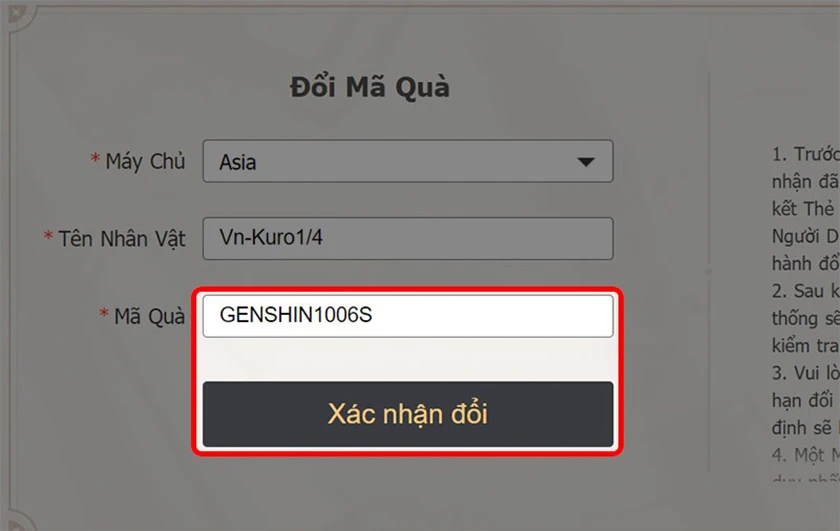 Nhập ở đâu