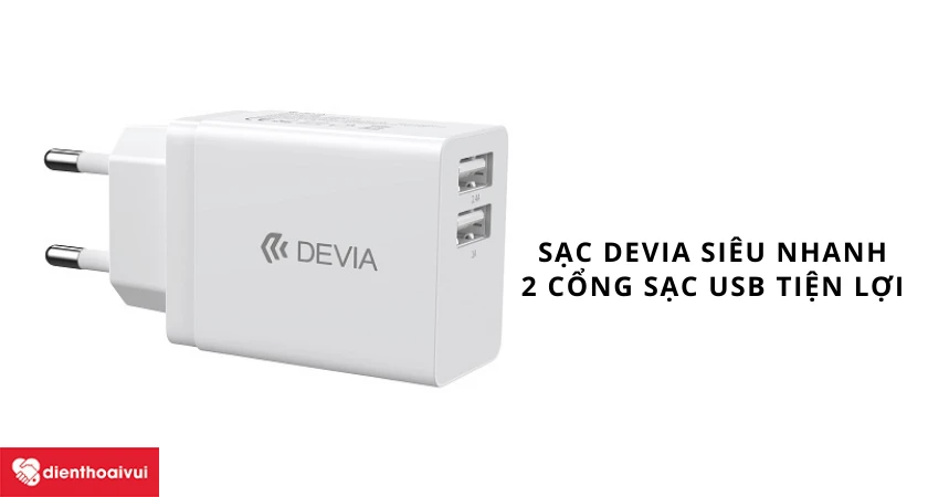 Bộ sạc Devia 2 cổng USB