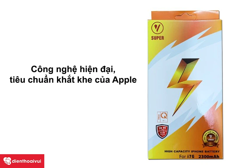 Thay pin Apple iPhone 7 Vmas dung lượng cao 2200 mAh tại Hà Nội và TP.HCM