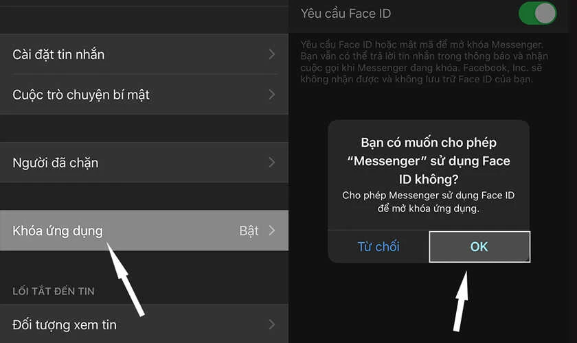 Cách đặt mật khẩu Messenger cho iPhone