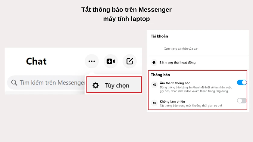 Cách tắt thông báo tin nhắn Messenger Facebook