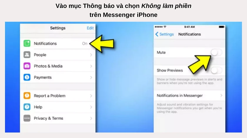 Cách tắt mở thông báo