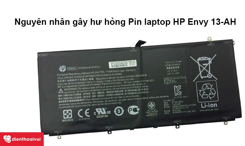 Nguyên nhân gây hư hỏng Pin laptop