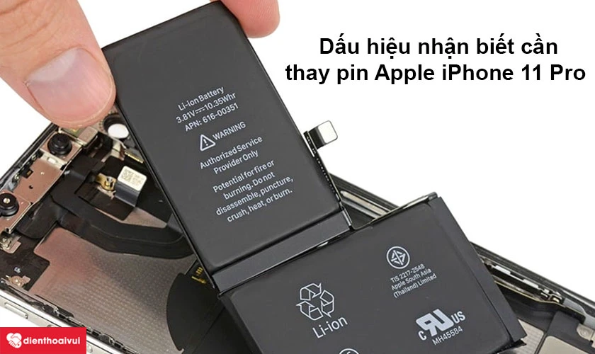 Dấu hiệu nhận biết cần thay pin Apple iPhone 11 Pro