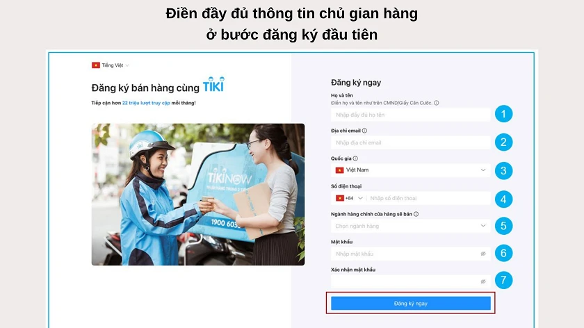 Hướng dẫn đăng ký Tiki bán hàng