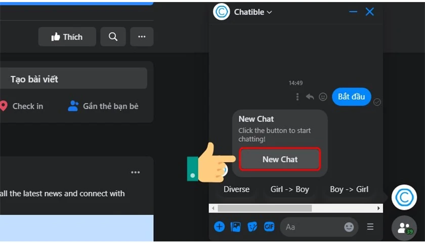 Cách Chatible với người lạ trên Messenger bằng máy tính