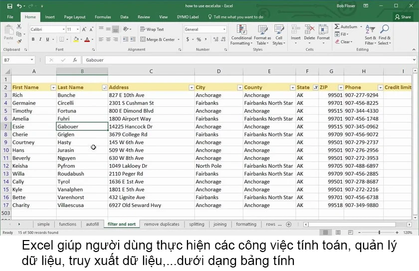 Excel văn phòng dùng để làm gì?